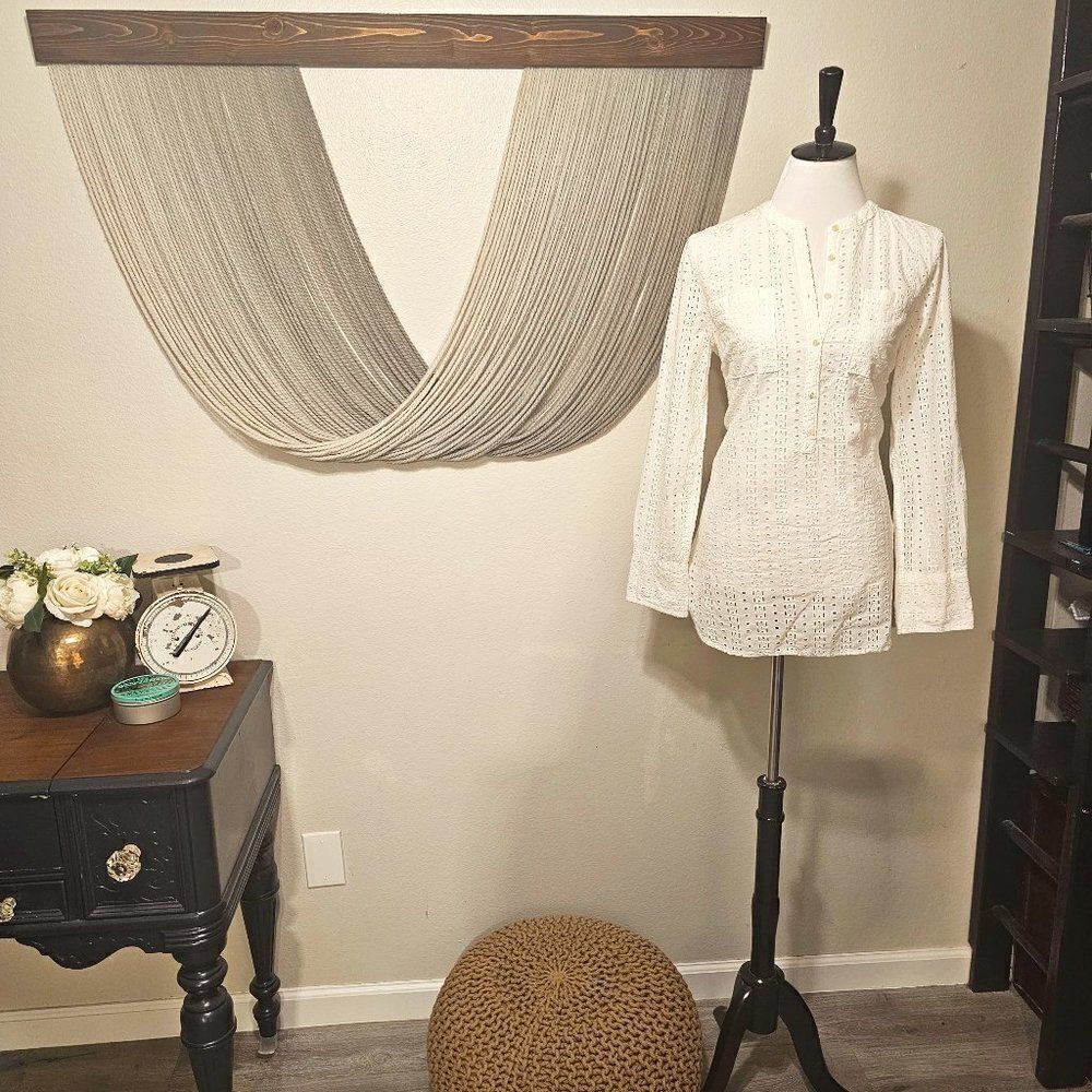 Merona Keyhole Lace Blouse Sz M